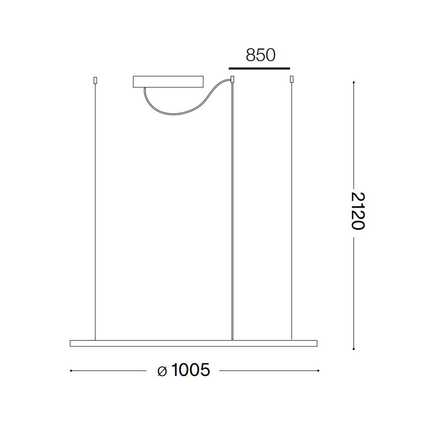 Ideal Lux - LED Żyrandol na lince HULAHOOP LED/46W/230V 3000K śr. 100 cm CRI 90 biały