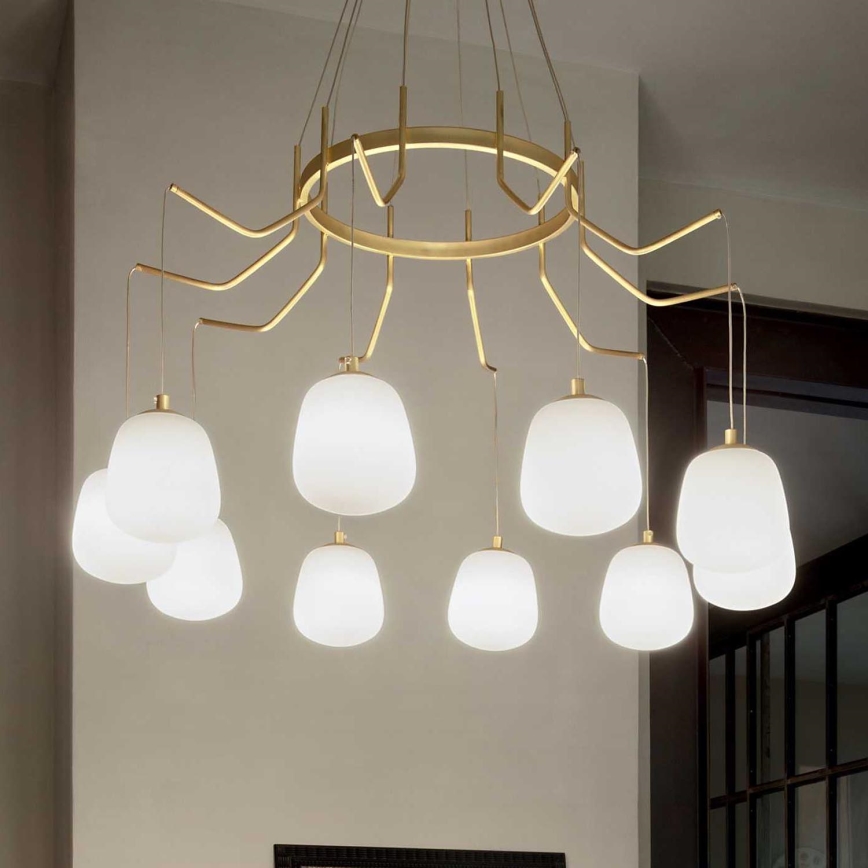 Ideal Lux - LED Żyrandol na lince KAROUSEL 10xG9/3W/230V śr. 82,5 cm mosiądz