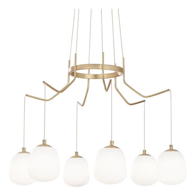 Ideal Lux - LED Żyrandol na lince KAROUSEL 6xG9/3W/230V śr. 72 cm mosiądz