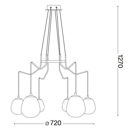 Ideal Lux - LED Żyrandol na lince KAROUSEL 6xG9/3W/230V śr. 72 cm mosiądz