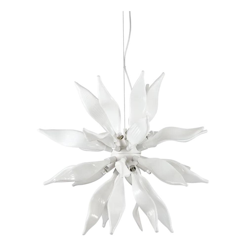 Ideal Lux - LED Żyrandol na lince LEAVES 8xG9/3W/230V śr. 63 cm biały
