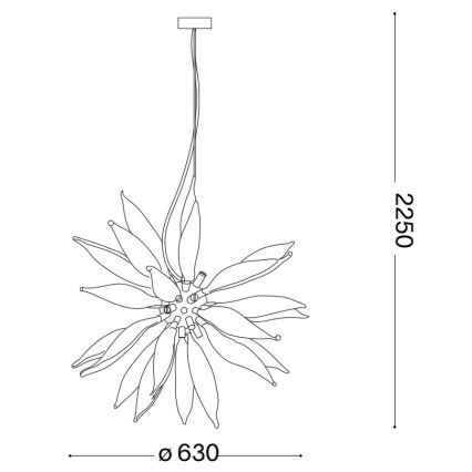 Ideal Lux - LED Żyrandol na lince LEAVES 8xG9/3W/230V śr. 63 cm biały