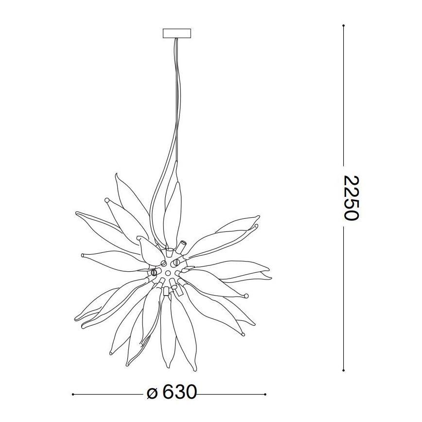 Ideal Lux - LED Żyrandol na lince LEAVES 8xG9/3W/230V śr. 63 cm biały