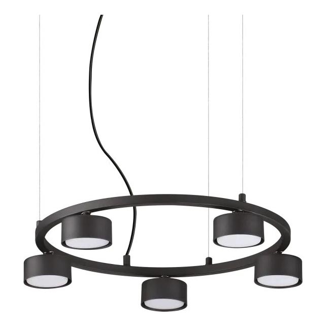 Ideal Lux - LED Żyrandol na lince MINOR 5xGX53/9W/230V śr. 50 cm czarny
