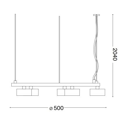 Ideal Lux - LED Żyrandol na lince MINOR 5xGX53/9W/230V śr. 50 cm czarny