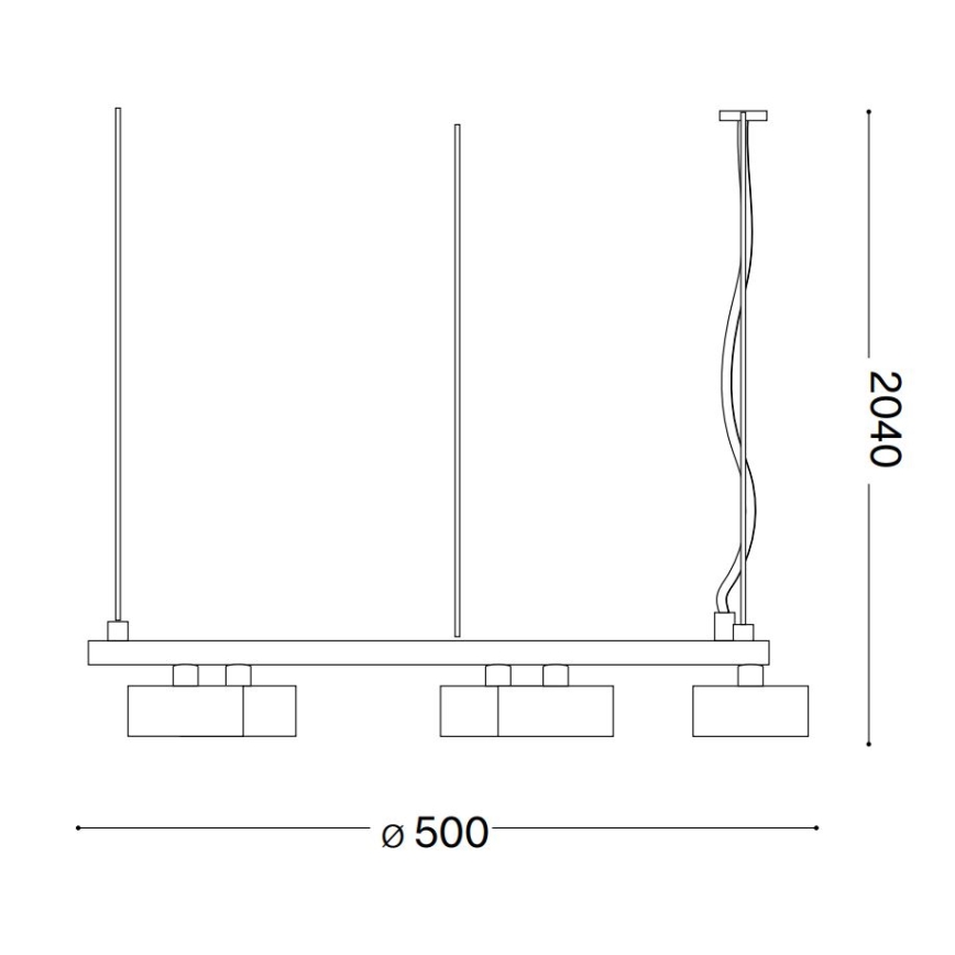 Ideal Lux - LED Żyrandol na lince MINOR 5xGX53/9W/230V śr. 50 cm czarny