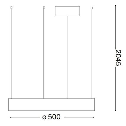 Ideal Lux - LED Żyrandol na lince ORACLE LED/28W/230V 3000K śr. 50 cm CRI 90 czarny