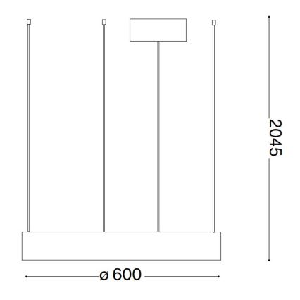 Ideal Lux - LED Żyrandol na lince ORACLE LED/33W/230V 3000K śr. 60 cm CRI 90 czarny