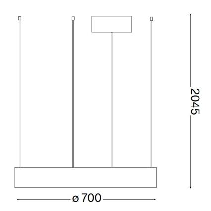 Ideal Lux - LED Żyrandol na lince ORACLE LED/35W/230V 3000K śr. 70 cm CRI 90 biały