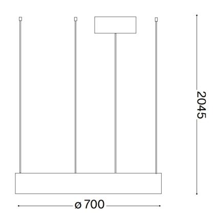 Ideal Lux - LED Żyrandol na lince ORACLE LED/35W/230V 3000K śr. 70 cm CRI 90 czarny