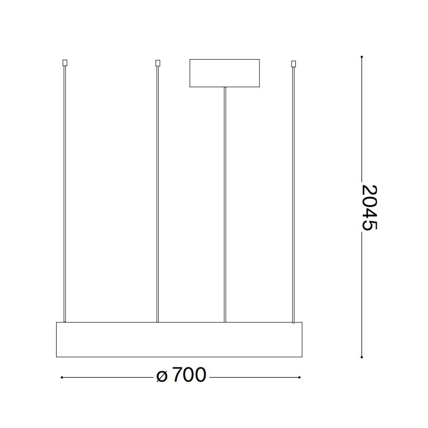 Ideal Lux - LED Żyrandol na lince ORACLE LED/35W/230V 3000K śr. 70 cm CRI 90 czarny