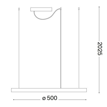 Ideal Lux - Lampa wisząca LED na lince ORACLE SLIM LED/29W/230V 3000K CRI 90 Ø 50 cm biała