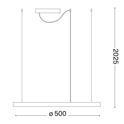 Ideal Lux - LED Żyrandol ściemnialny na lince ORACLE SLIM LED/29W/230V 3000K śr. 50 cm czarny
