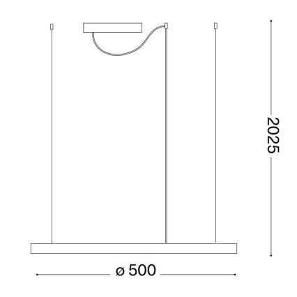 Ideal Lux - LED Żyrandol na lince ORACLE SLIM LED/32W/230V 3000K śr. 50 cm czarny