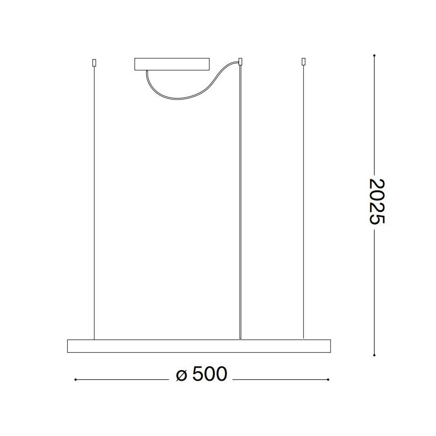 Ideal Lux - LED Żyrandol na lince ORACLE SLIM LED/32W/230V 3000K śr. 50 cm czarny