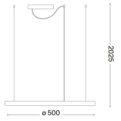 Ideal Lux - LED Żyrandol na lince ORACLE SLIM LED/32W/230V 4000K śr. 50 cm czarny