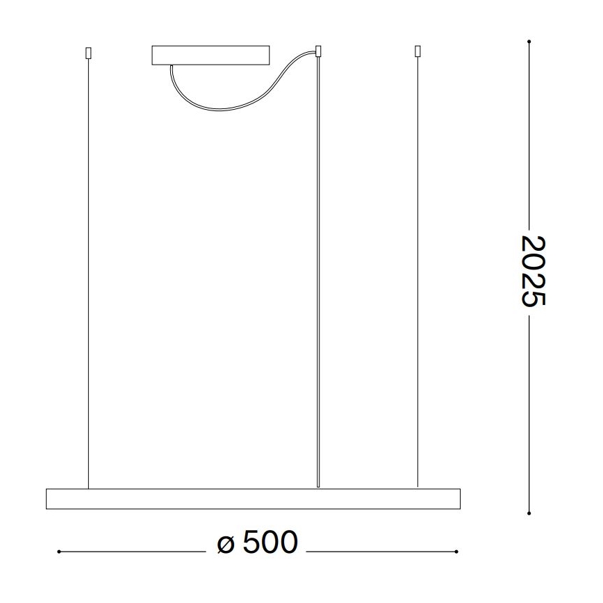Ideal Lux - LED Żyrandol na lince ORACLE SLIM LED/32W/230V 4000K śr. 50 cm czarny