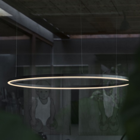 Ideal Lux - LED Żyrandol na lince ORACLE SLIM LED/32W/230V śr. 50 cm czarny