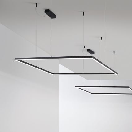 Ideal Lux - LED Żyrandol na lince ORACLE SLIM LED/33W/230V 3000K 50x50 cm czarny