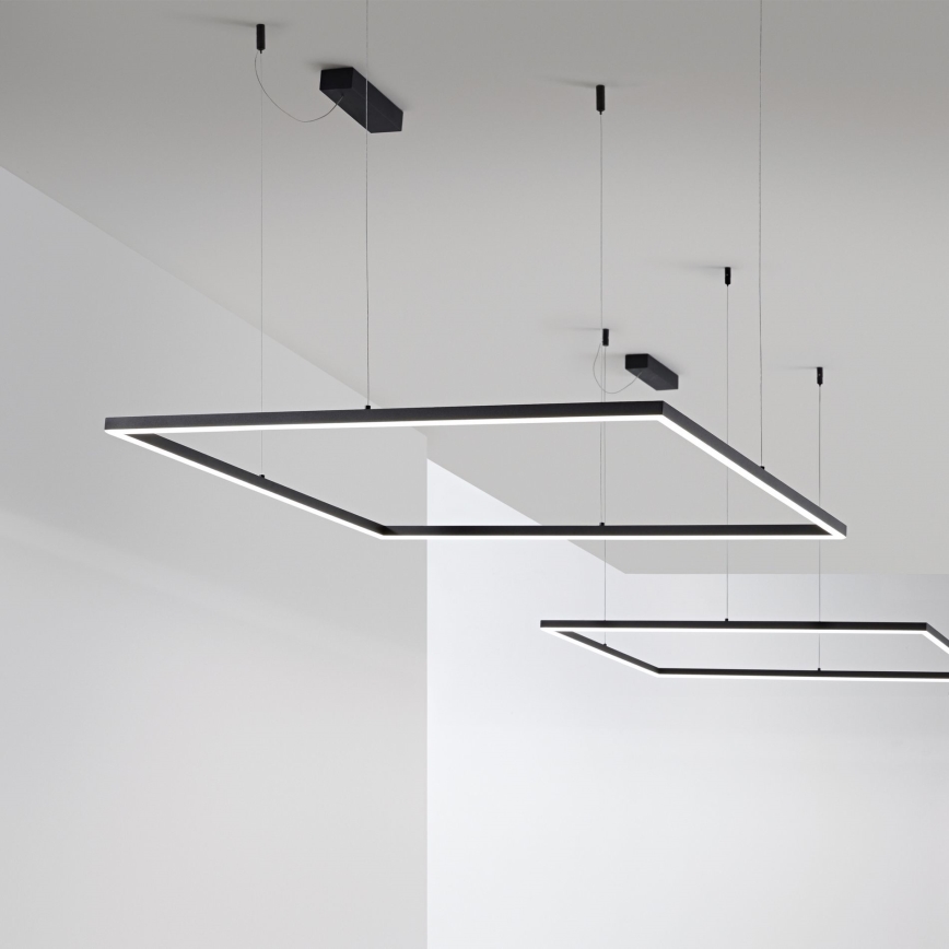 Ideal Lux - LED Żyrandol na lince ORACLE SLIM LED/33W/230V 3000K 50x50 cm czarny