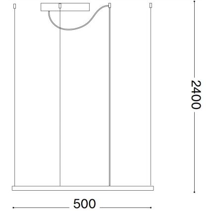 Ideal Lux - LED Żyrandol na lince ORACLE SLIM LED/33W/230V 3000K 50x50 cm czarny