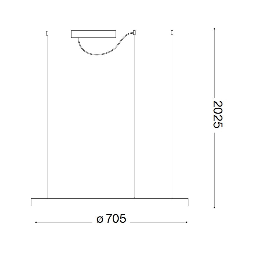 Ideal Lux - LED Żyrandol na lince ORACLE SLIM LED/37W/230V 2700K śr. 70,5 cm biały