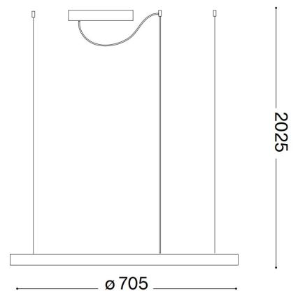 Ideal Lux - LED Żyrandol na lince ORACLE SLIM LED/38W/230V 3000K śr. 70 cm biały
