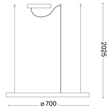 Ideal Lux - LED Żyrandol ściemnialny na lince ORACLE SLIM LED/39W/230V 3000K śr. 70 cm biały