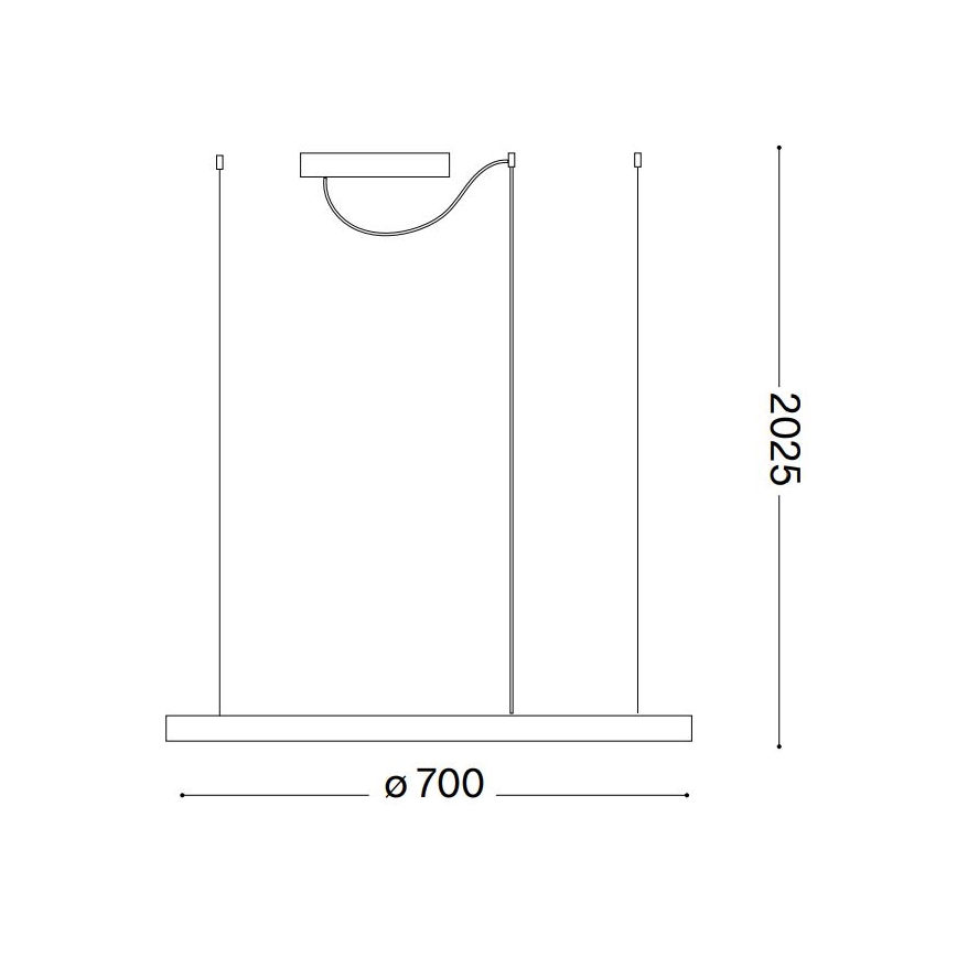 Ideal Lux - LED Żyrandol ściemnialny na lince ORACLE SLIM LED/39W/230V 3000K śr. 70 cm biały