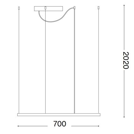 Ideal Lux - LED Żyrandol na lince ORACLE SLIM LED/41W/230V 3000K 70x70 cm czarny