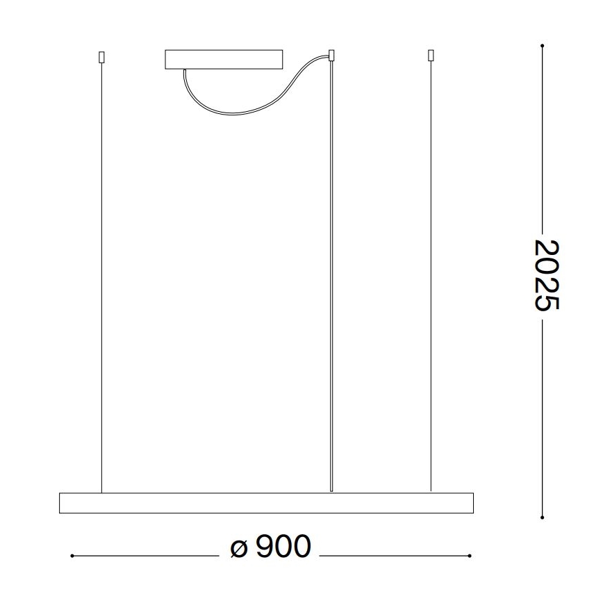 Ideal Lux - LED ściemnialny żyrandol na linkach ORACLE SLIM LED/42W/230V 3000K CRI 90 śr. 90 cm biały