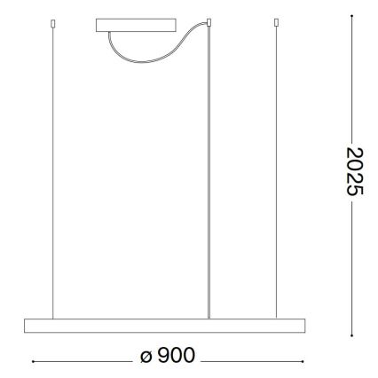 Ideal Lux - LED Żyrandol ściemnialny na lince ORACLE SLIM LED/43W/230V 3000K śr. 90 cm biały