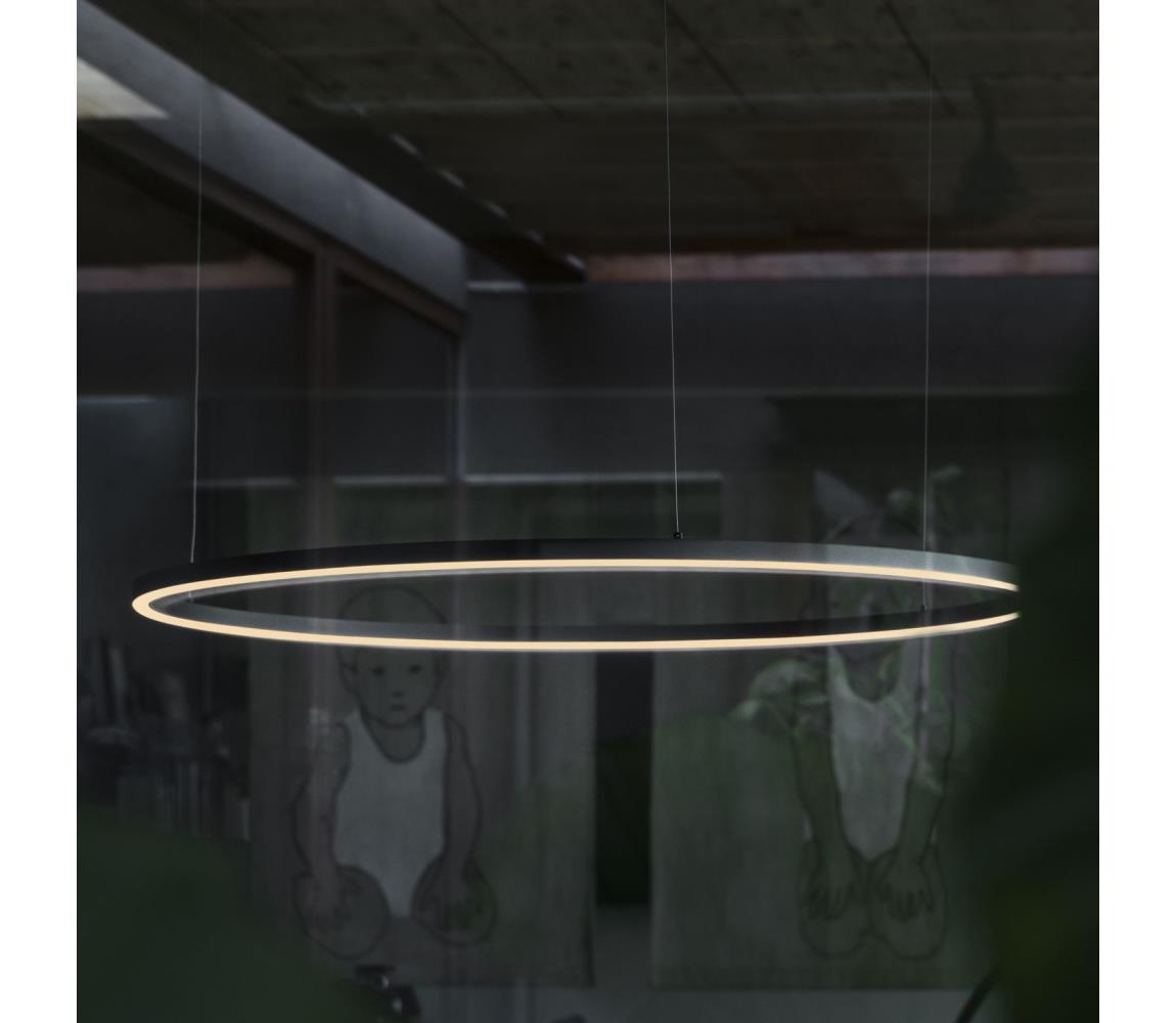 Ideal Lux - LED Żyrandol na lince ORACLE SLIM LED/43W/230V 3000K śr. 90 cm czarny