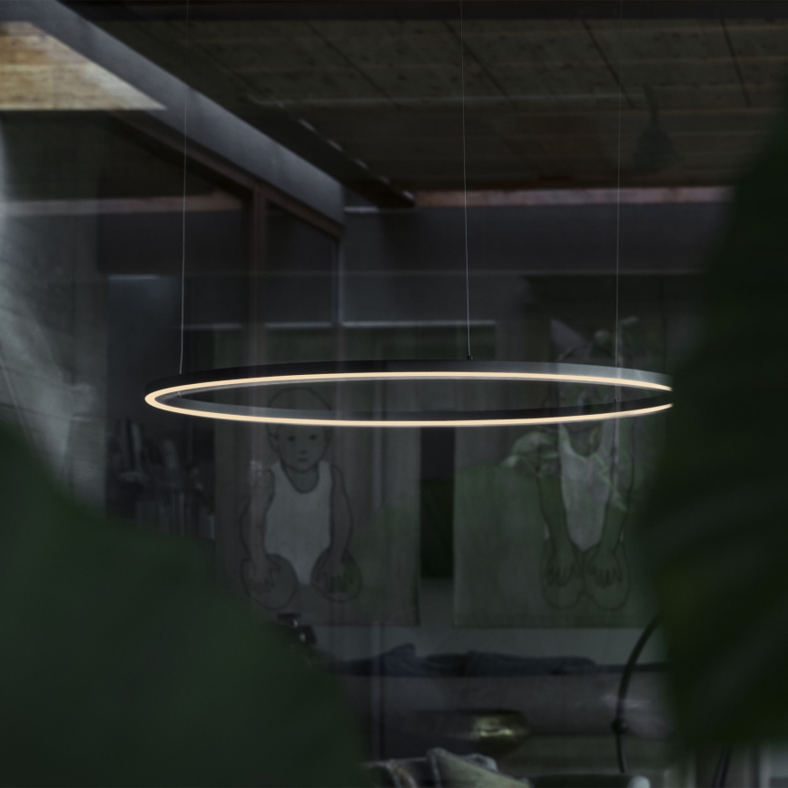 Ideal Lux - LED Żyrandol ściemnialny na lince ORACLE SLIM LED/43W/230V 3000K śr. 90 cm czarny