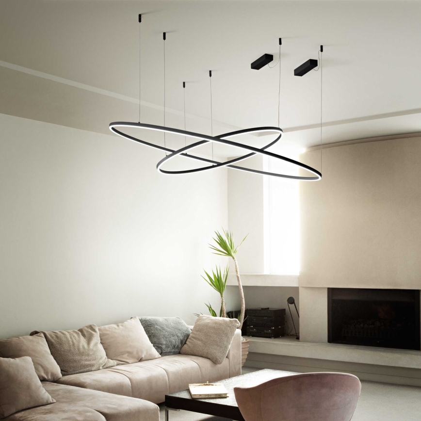 Ideal Lux - LED Żyrandol ściemnialny na lince ORACLE SLIM LED/43W/230V 3000K śr. 90 cm czarny