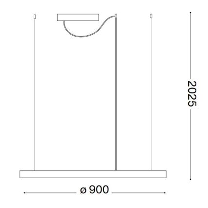 Ideal Lux - LED Żyrandol ściemnialny na lince ORACLE SLIM LED/43W/230V 3000K śr. 90 cm czarny