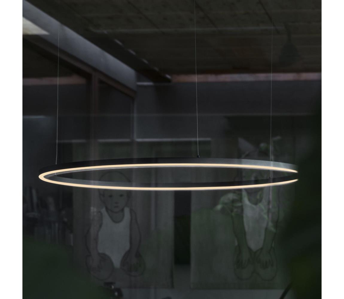 Ideal Lux - LED Żyrandol na lince ORACLE SLIM LED/53W/230V 2700K śr. 90 cm czarny
