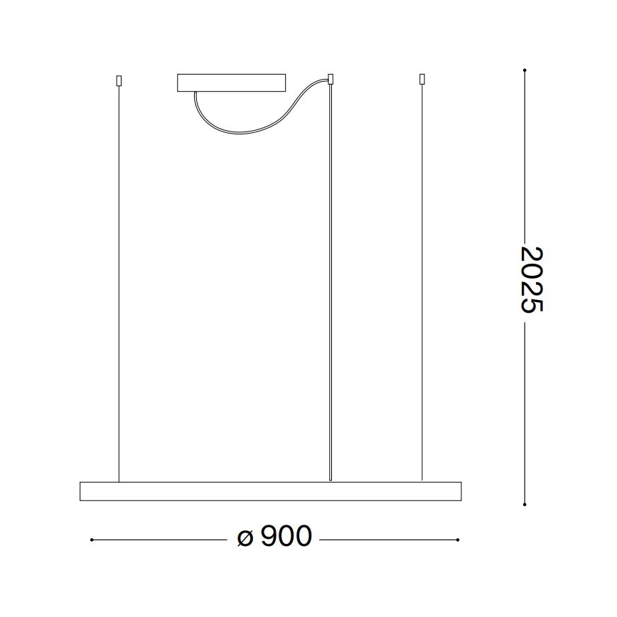 Ideal Lux - LED Żyrandol na lince ORACLE SLIM LED/53W/230V 2700K śr. 90 cm czarny