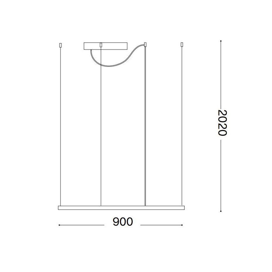 Ideal Lux - LED Żyrandol na lince ORACLE SLIM LED/53W/230V 3000K 90x90 cm czarny