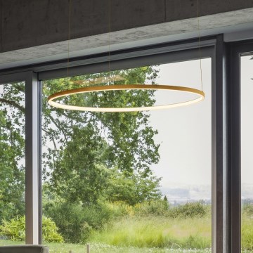 Ideal Lux - LED żyrandol na lince ORACLE SLIM LED/53W/230V 4000K CRI 90 śr. 90 cm złoty