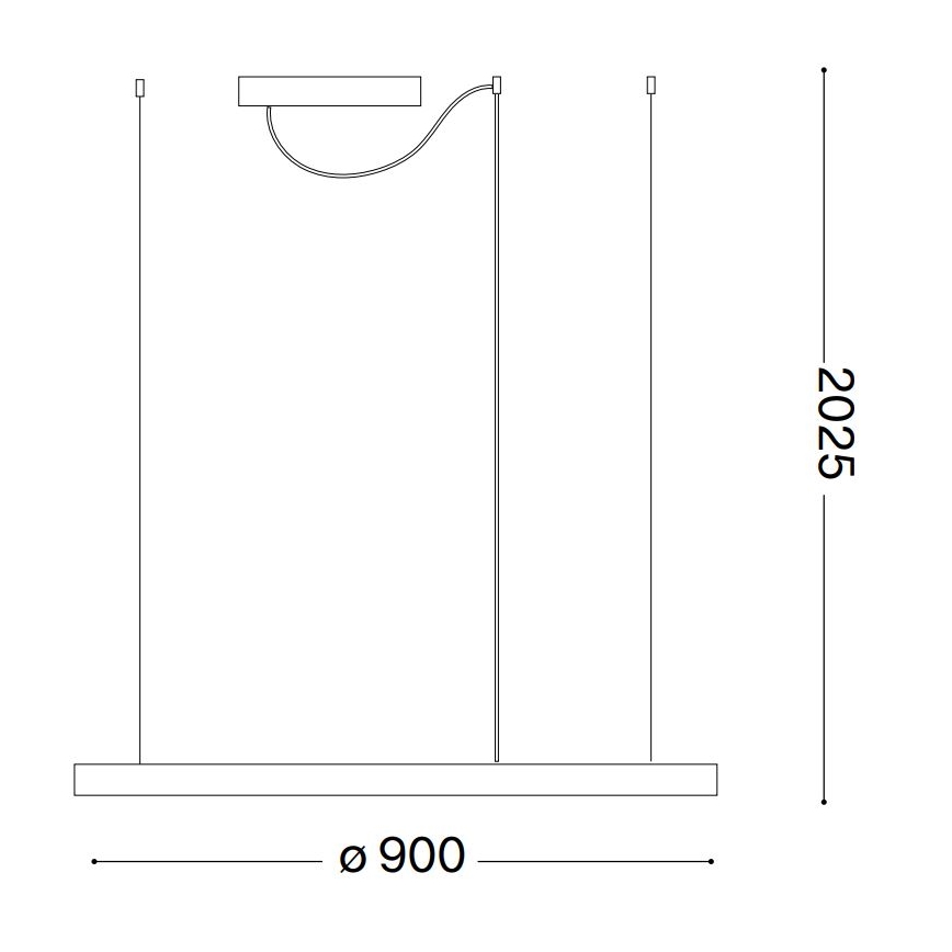 Ideal Lux - LED Żyrandol na lince ORACLE SLIM LED/55W/230V 4000K śr. 90 cm czarny