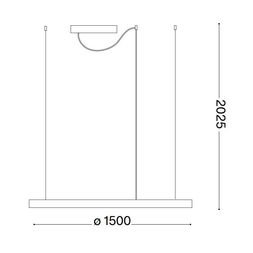 Ideal Lux - LED Żyrandol na lince ORACLE SLIM LED/89W/230V 4000K śr. 150 cm czarny