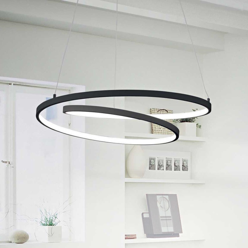 Ideal Lux - LED Żyrandol na lince OZ LED/52W/230V śr. 80 cm CRI 90 czarny