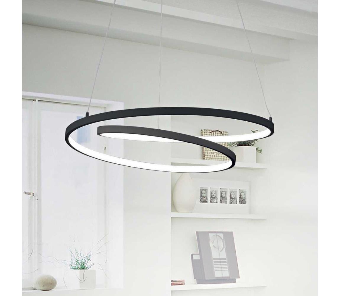 Ideal Lux - LED Żyrandol na lince OZ LED/52W/230V śr. 80 cm CRI 90 czarny