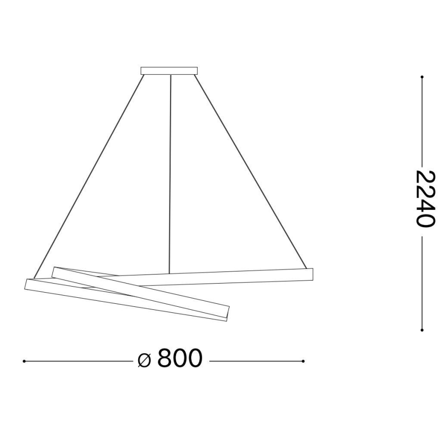 Ideal Lux - LED Żyrandol na lince OZ LED/52W/230V śr. 80 cm CRI 90 czarny