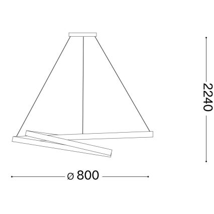 Ideal Lux - LED Żyrandol na lince OZ LED/52W/230V śr. 80 cm CRI 90 złoty