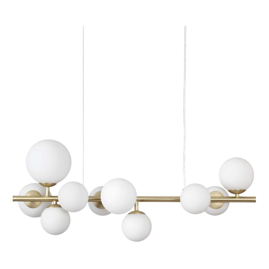 Ideal Lux - LED Żyrandol na lince PERLAGE 10xG9/3W/230V 81 cm złoty/biały