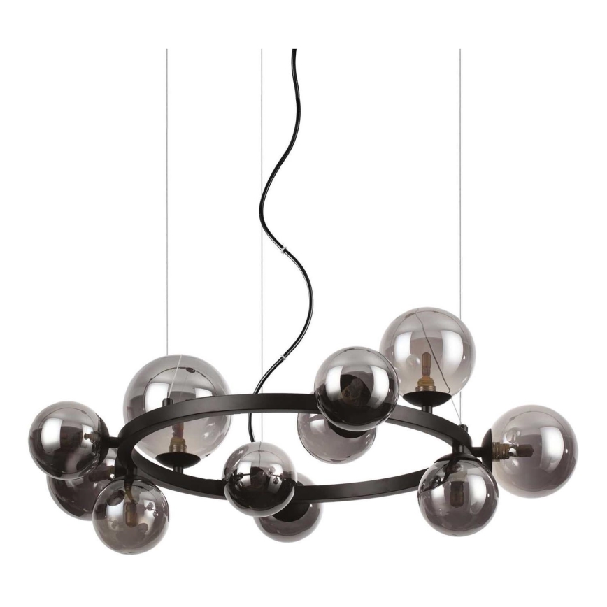Ideal Lux - LED Żyrandol na lince PERLAGE 11xG9/3W/230V śr. 73 cm czarny/dymny