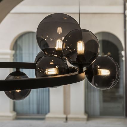 Ideal Lux - LED Żyrandol na lince PERLAGE 11xG9/3W/230V śr. 73 cm czarny/dymny