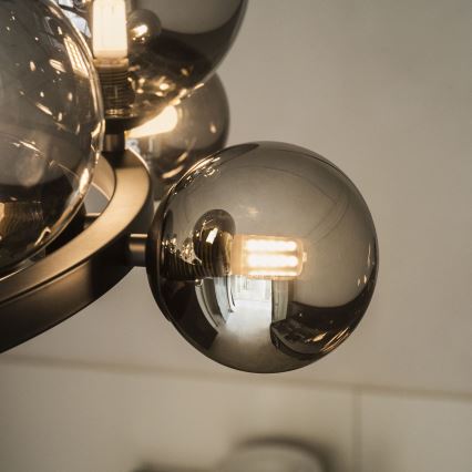 Ideal Lux - LED Żyrandol na lince PERLAGE 11xG9/3W/230V śr. 73 cm czarny/dymny